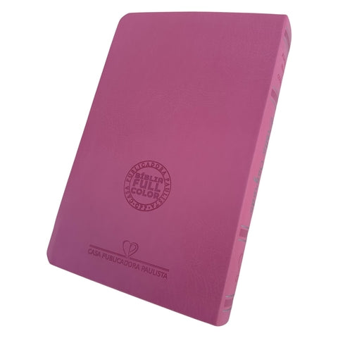 Bíblia Letra Jumbo Rosa Clara Com Abas Adesivas coladas