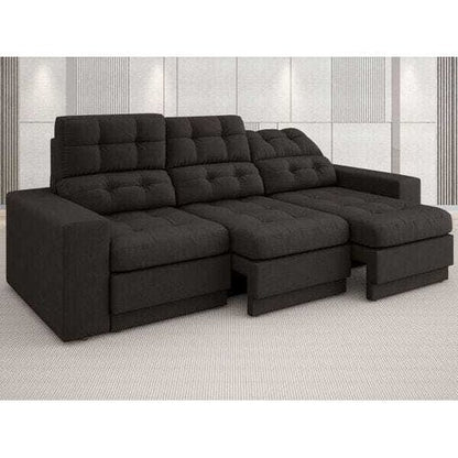 Sofá 3 Lugares Net Jobim Assento Retrátil e Reclinável Chocolate 2,05M (L) Chocolate