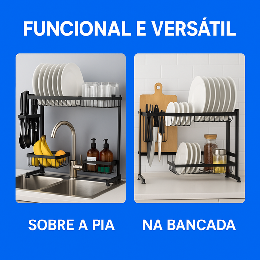 Escorredor Louça Suspenso Organizador Cozinha Modular 24 Pratos 85cm - NOTUZ
