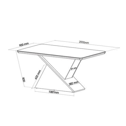 Mesa de Jantar Retangular Pipa com 8 Cadeiras Madeira Maciça Vegas Mel/Cinza/Grafite