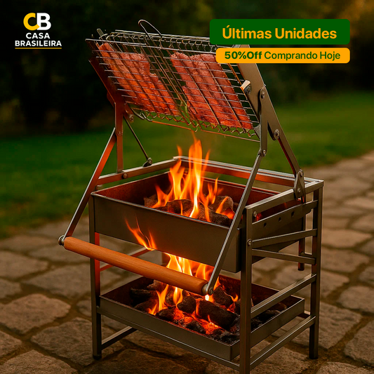 Churrasqueira com Grelha Giratória 360° | Queima de Estoque