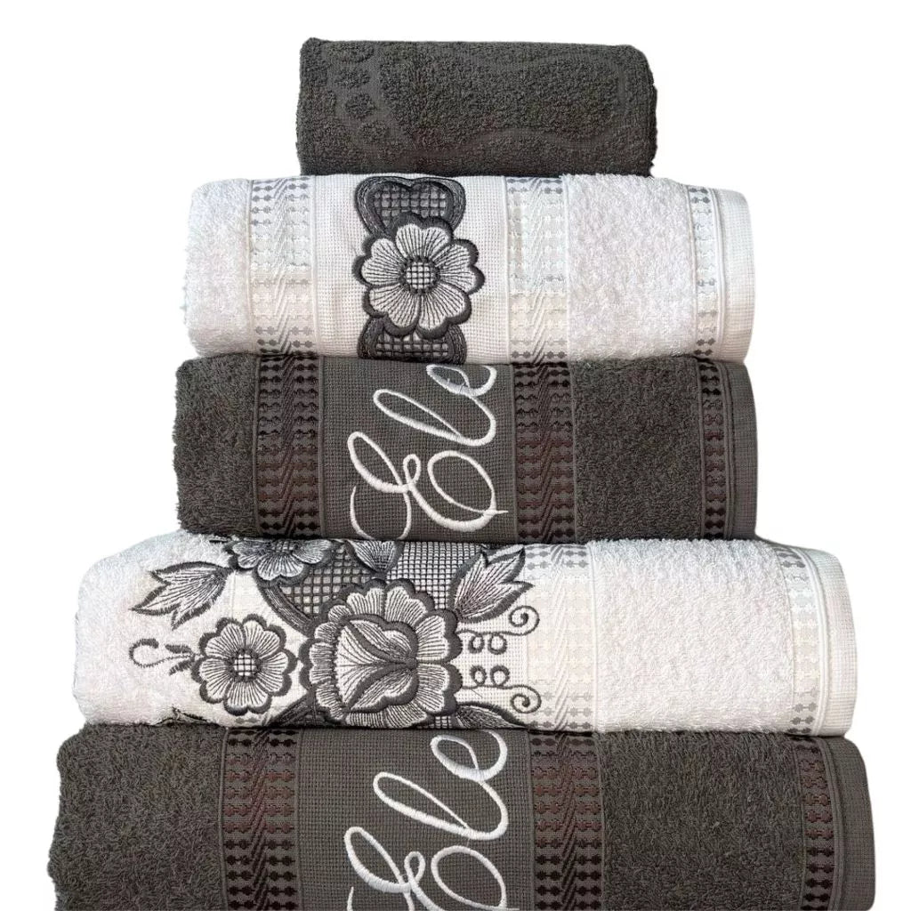 Jogo De Banho 5 Peças 450g/M² Richilieu Toalhas 100% Algodão Premium