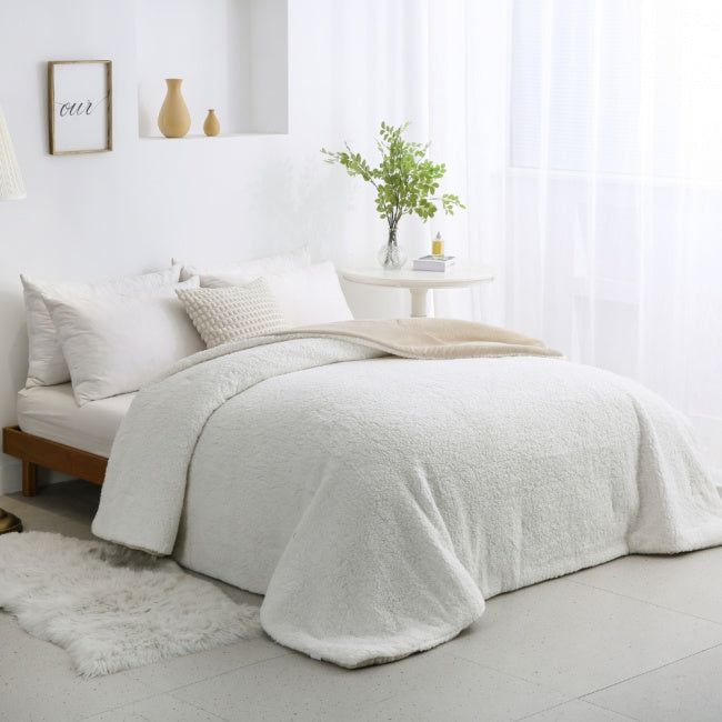 Coberdrom Supreme Dupla Face Pele de Carneiro Areia