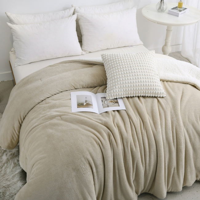 Coberdrom Supreme Dupla Face Pele de Carneiro Areia