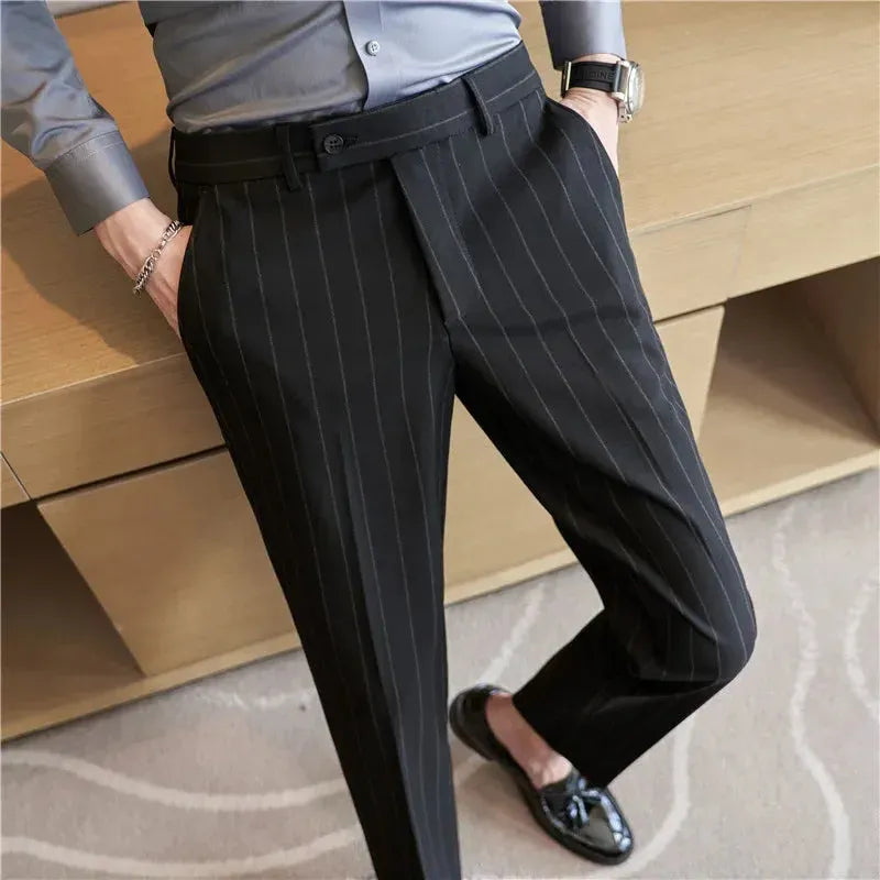 Premium Men's Suit Trousers Striped Azenli